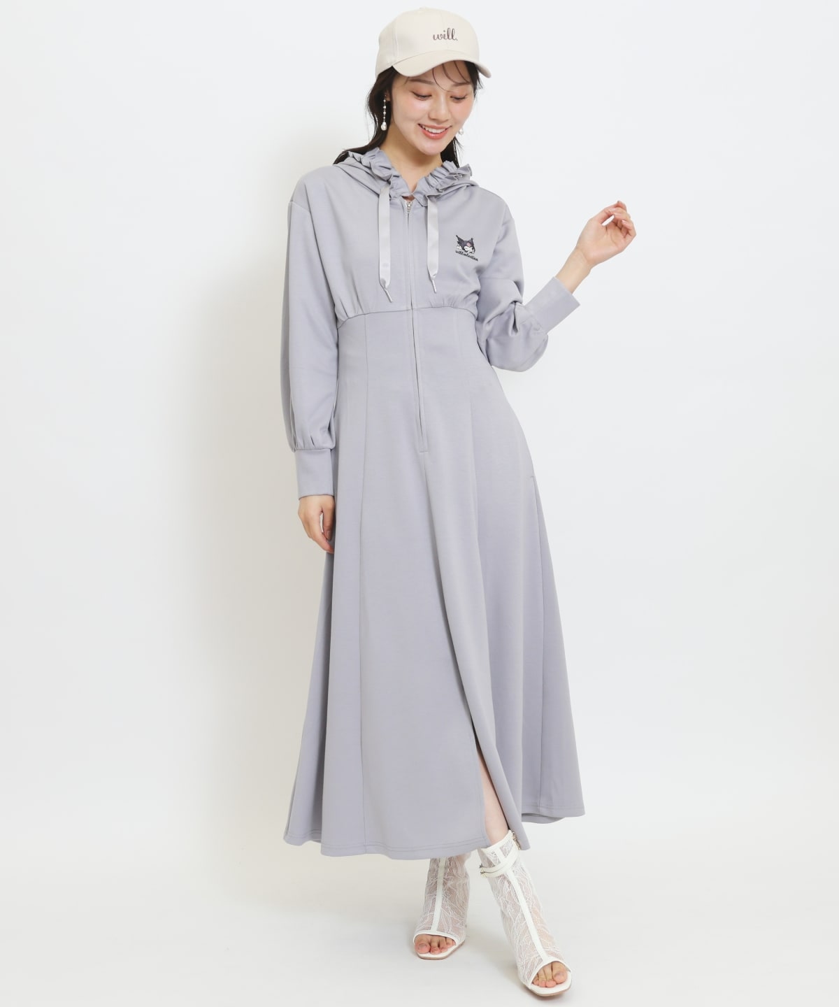 【9/17(thu)10時発売】WILLSELECTION×マイメロディ&クロミ 刺繍フリルフードパーカーワンピース