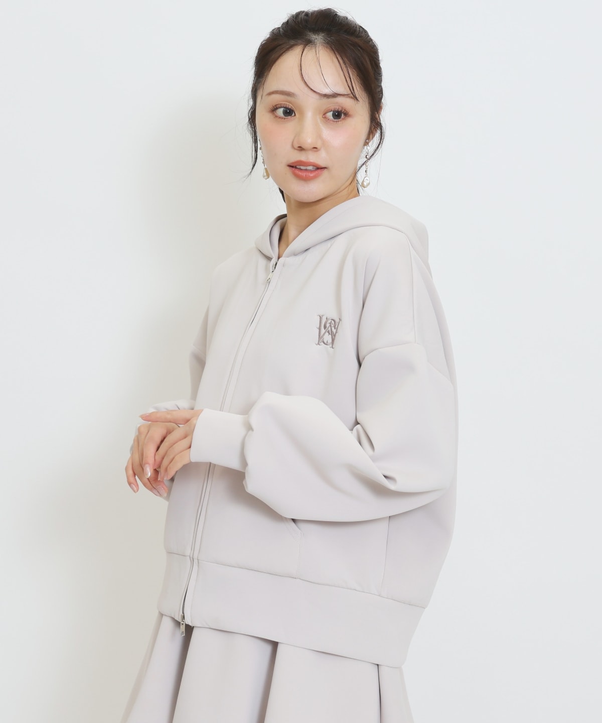 【セットアップ対応】ロゴ刺繍オーバーサイズフーディ