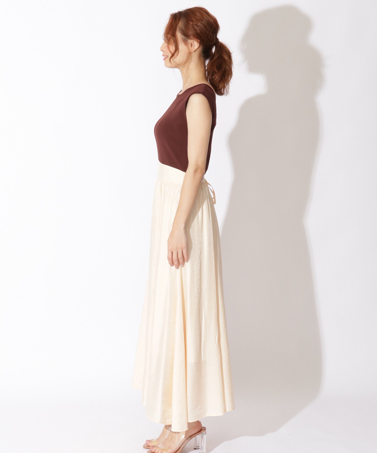 アシメティアードノースリドッキングワンピース M ベージュ And Couture 公式オンラインショップ バーンデストローズ