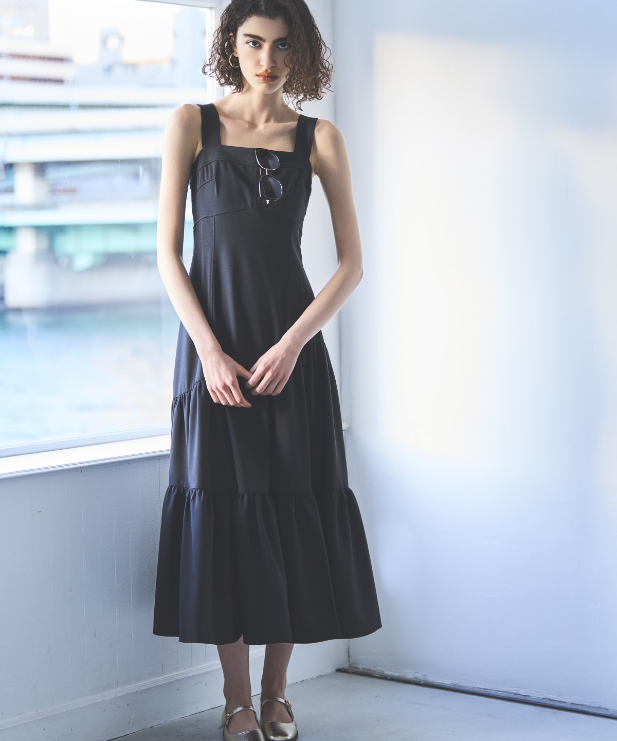 クロップドフーディ＋ティアードワンピース