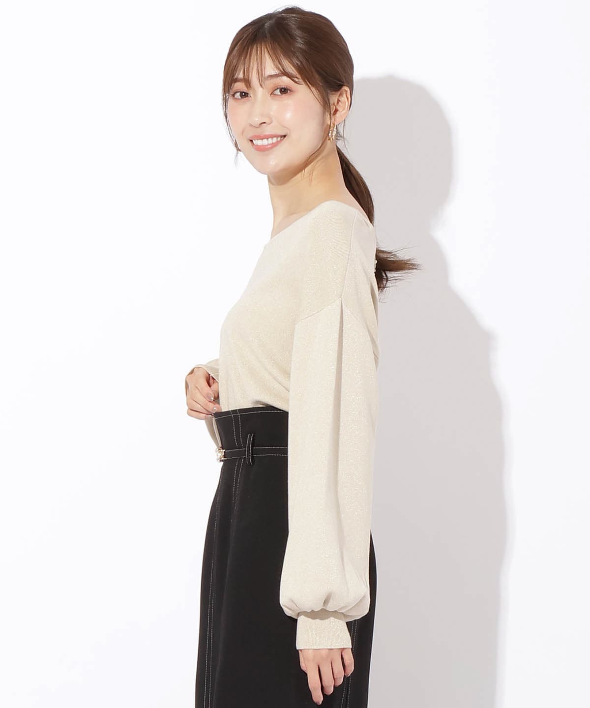 ラメニットバックチェーンプルオーバー