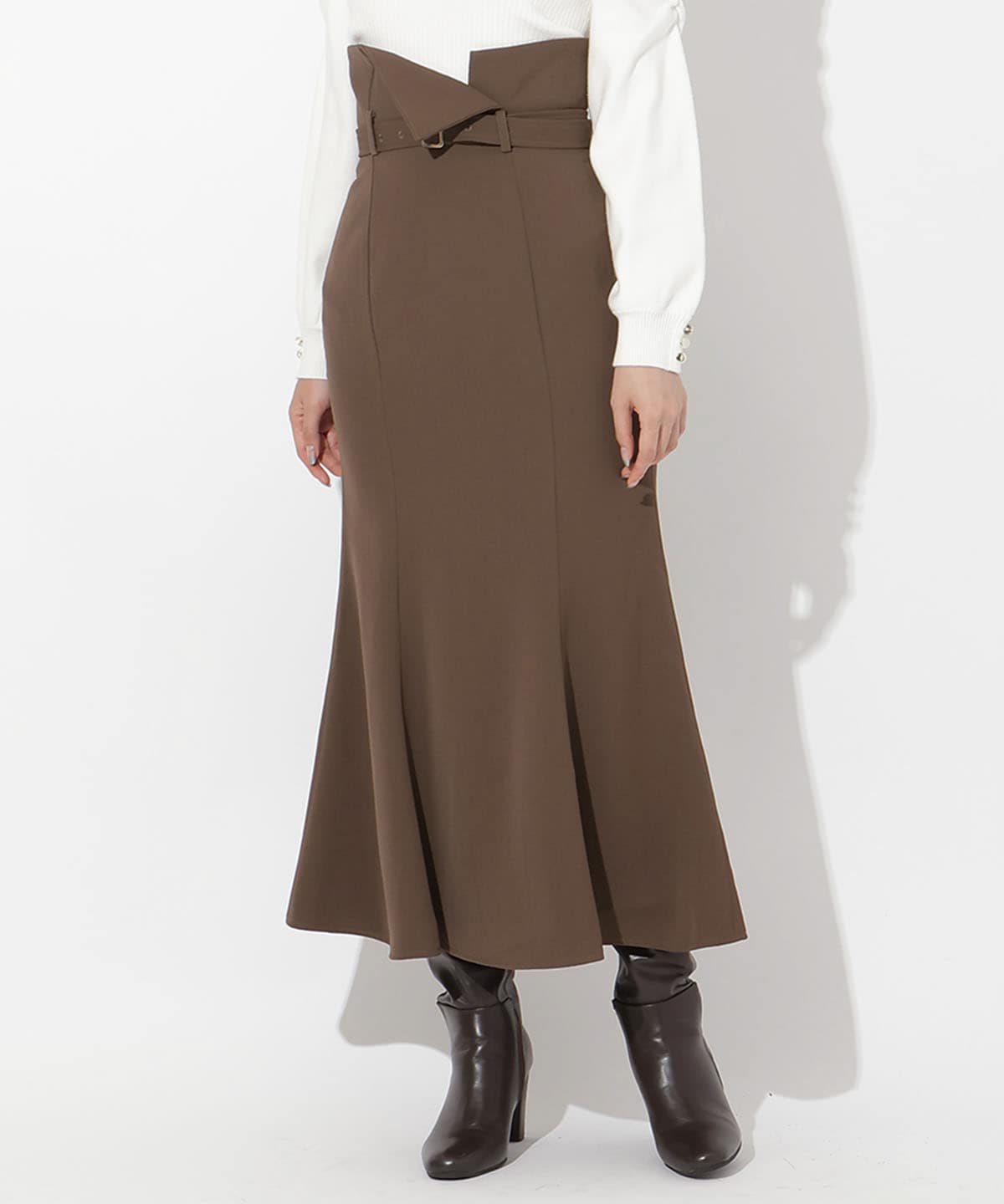 ウエスト折り返しマーメイドスカート