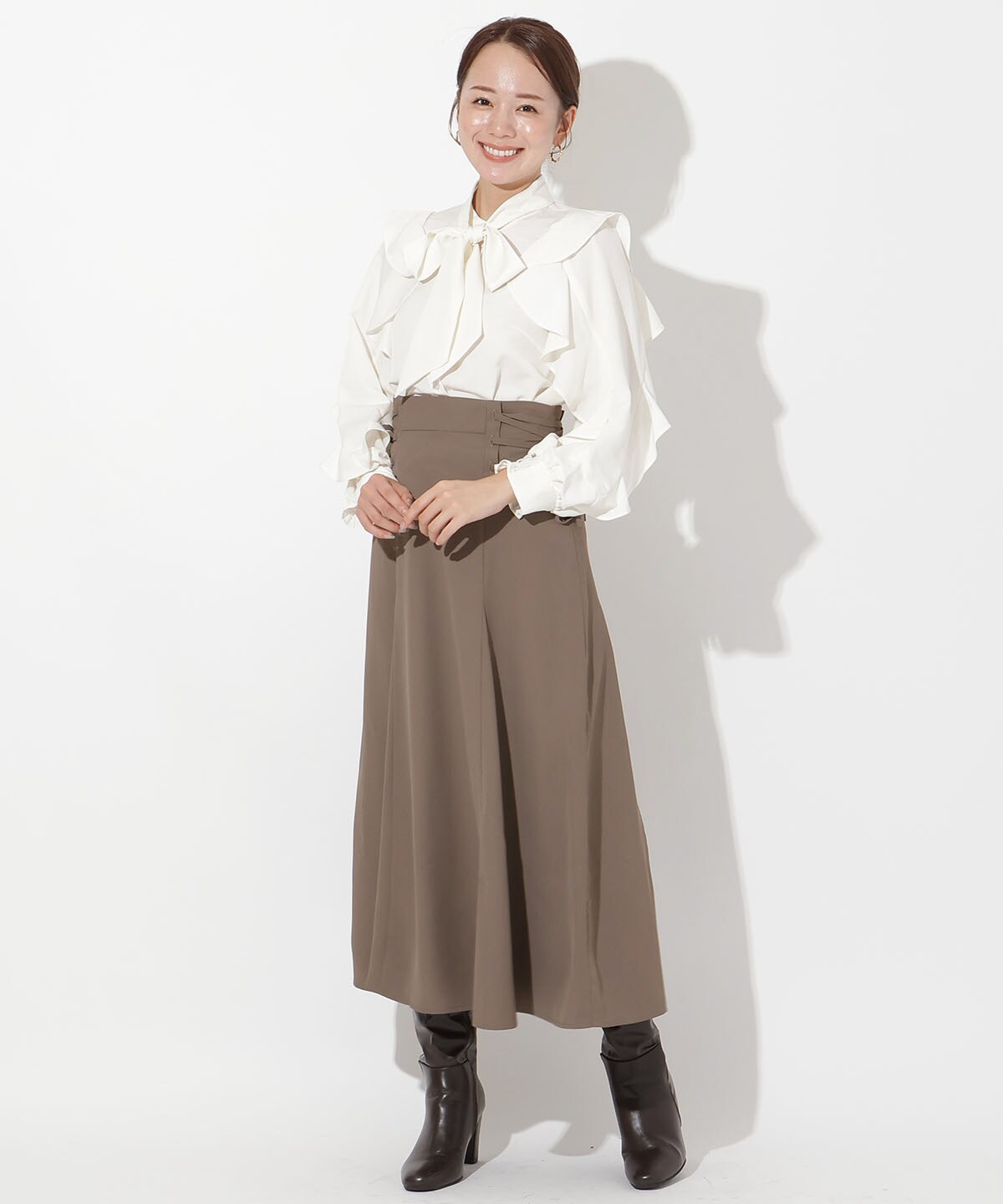 サイドレースアップフレアスカート