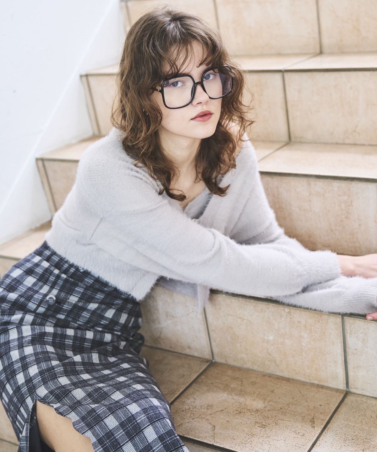 シャギーボレロアンサンブルニット