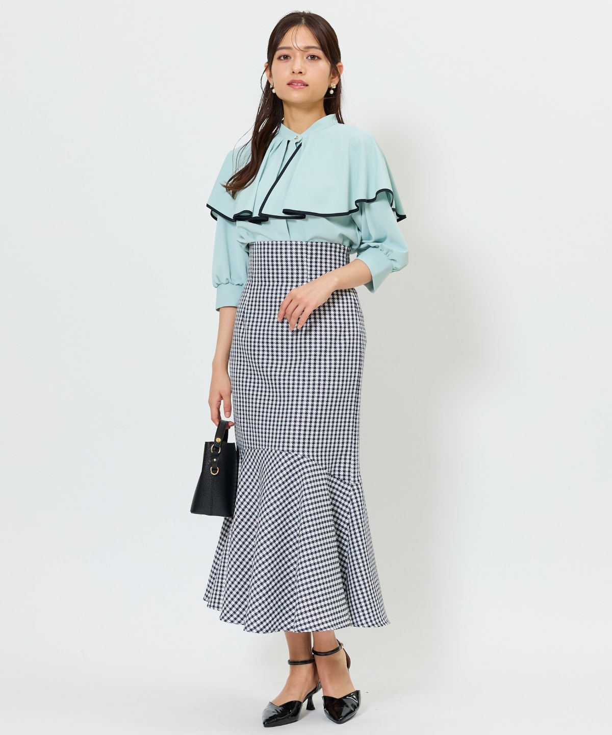 千鳥柄マーメイドスカート