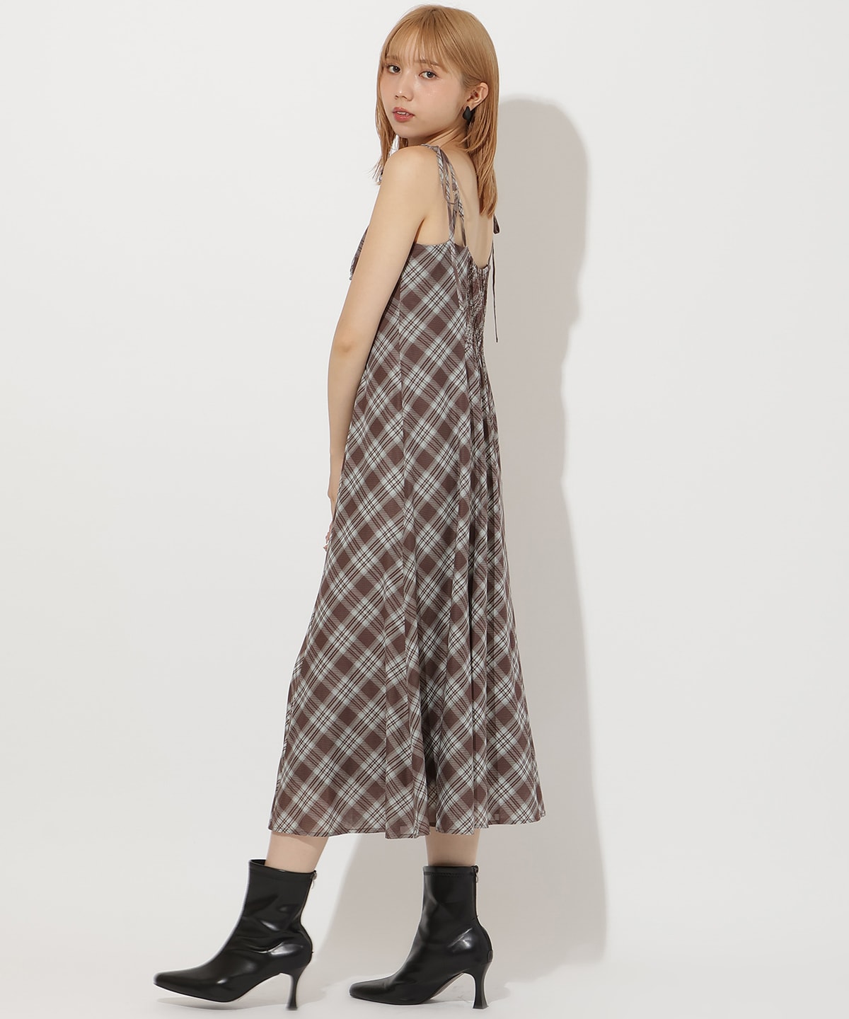 バイヤスチェックキャミワンピース