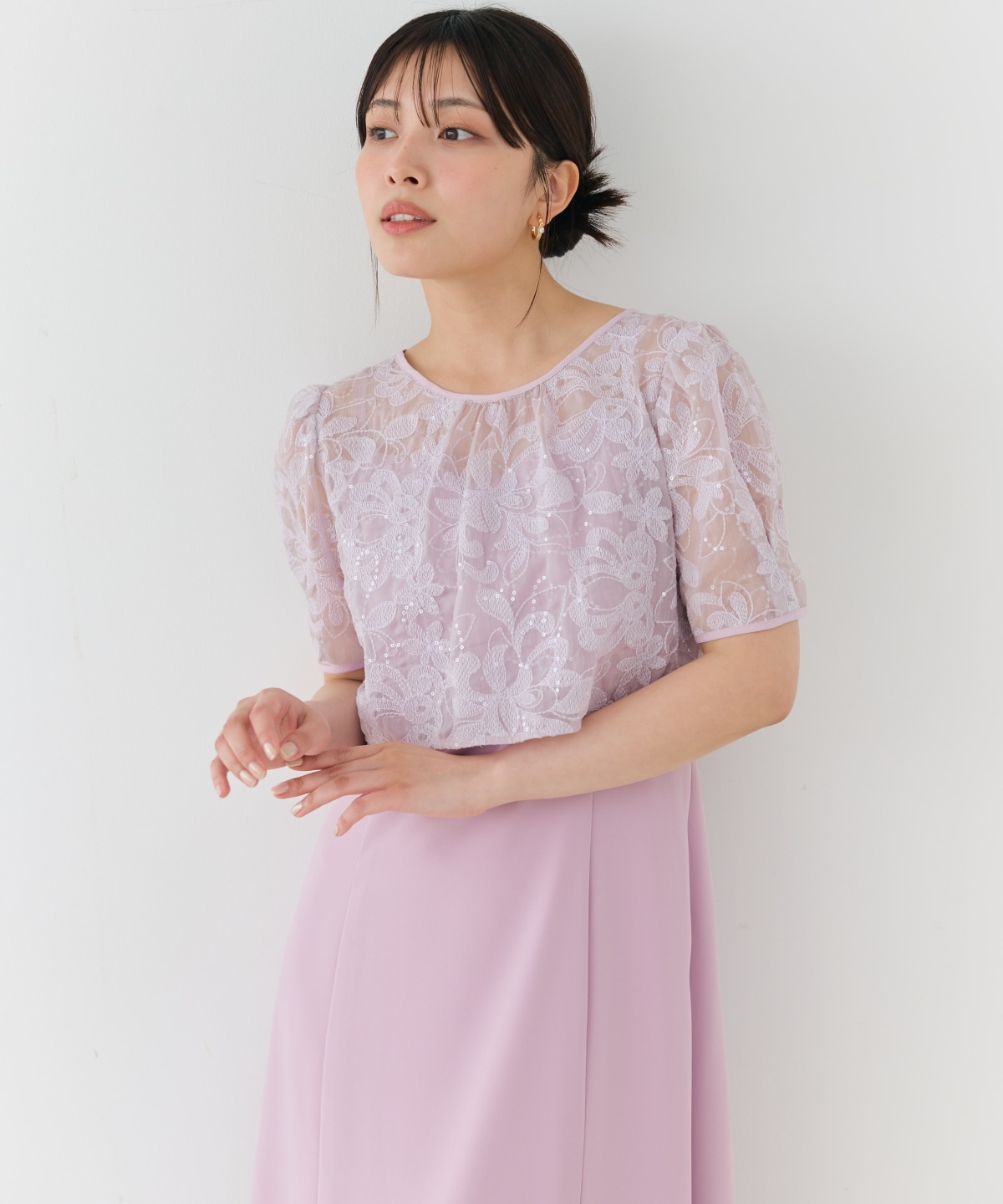 2WAYレースケープドレス