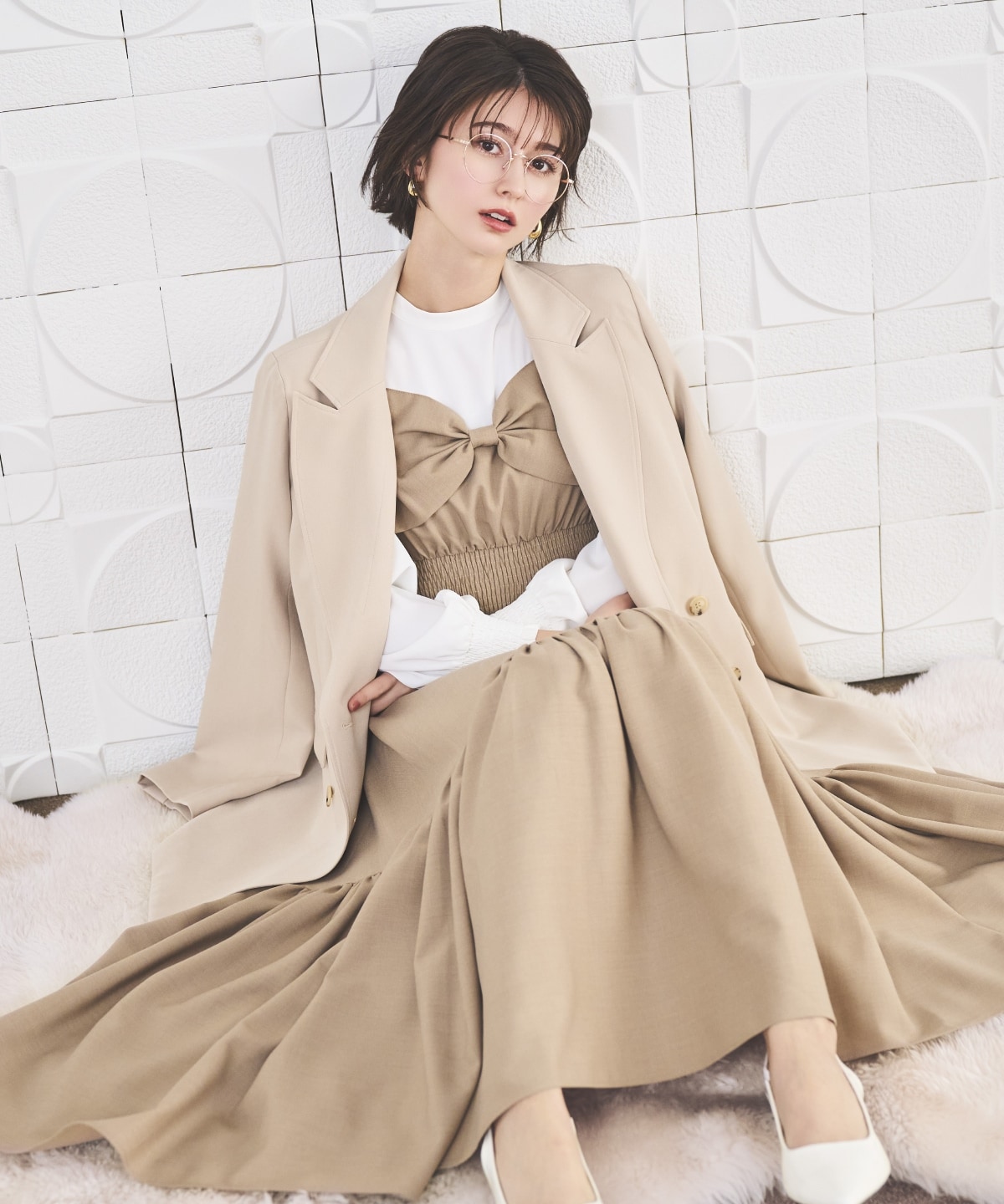 ダブルブレストオーバージャコット