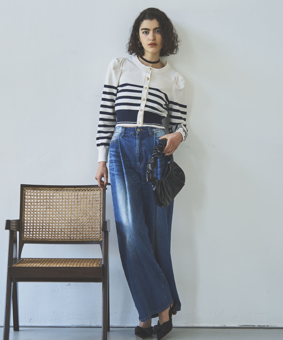 パワショルクルーネックカーディガン