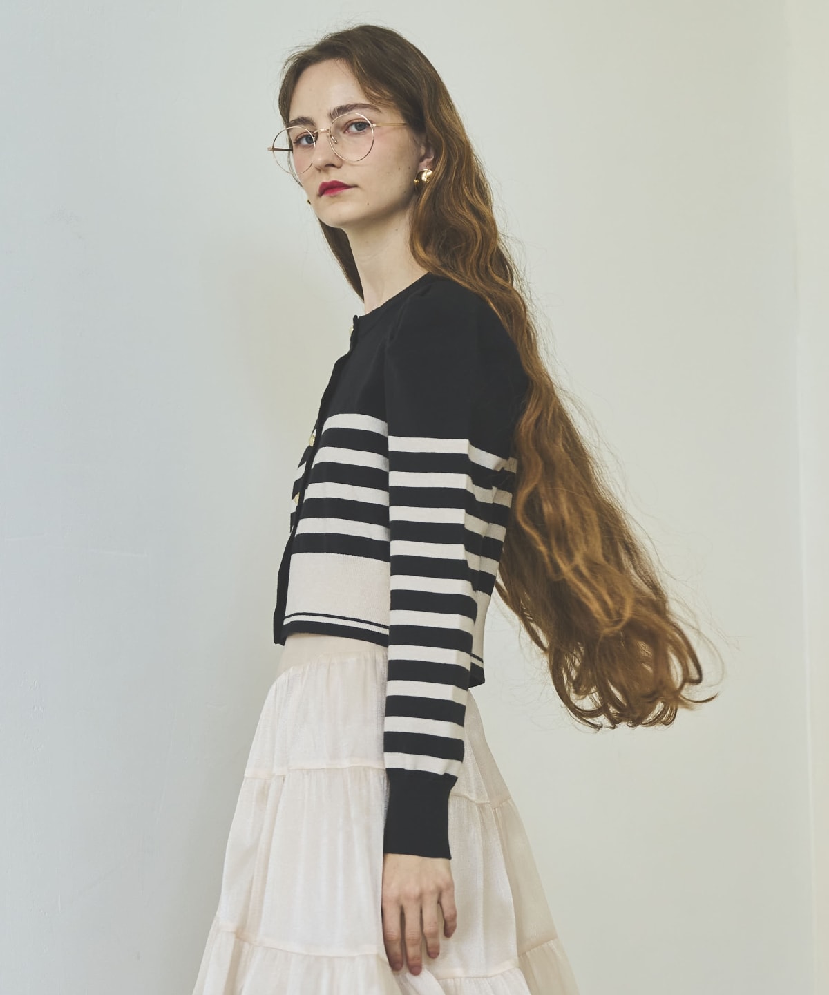 パワショルクルーネックカーディガン