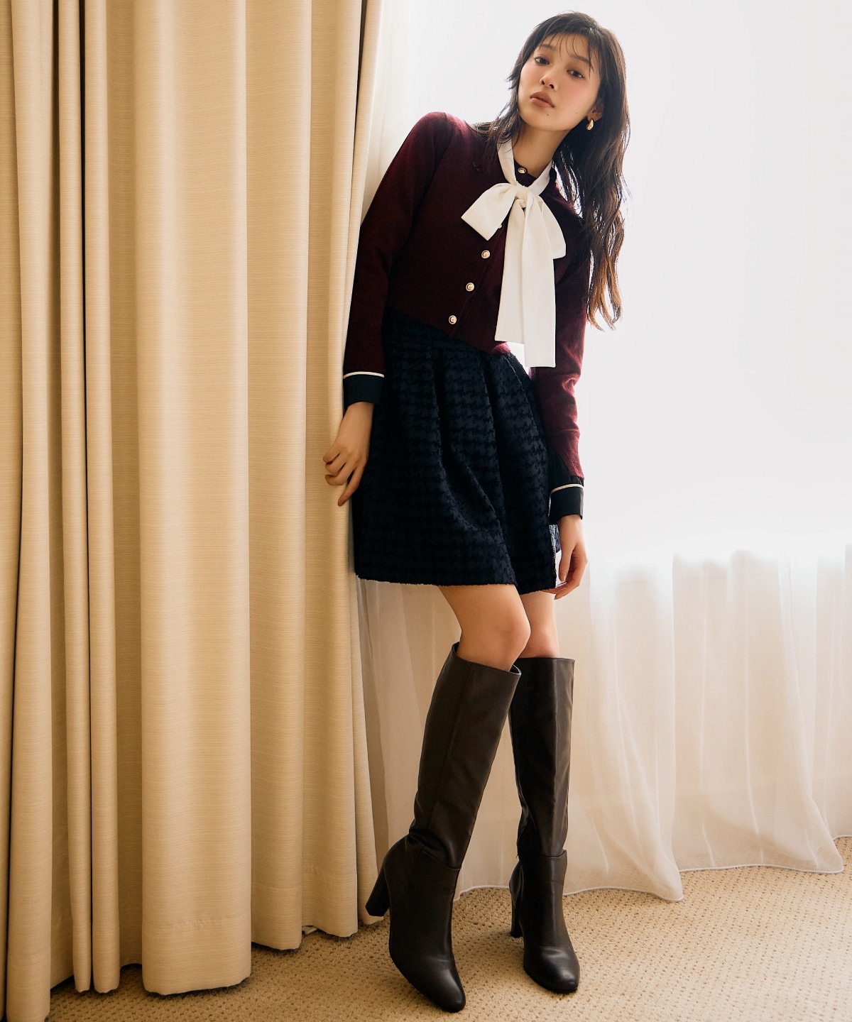 千鳥ジャガードミニスカート