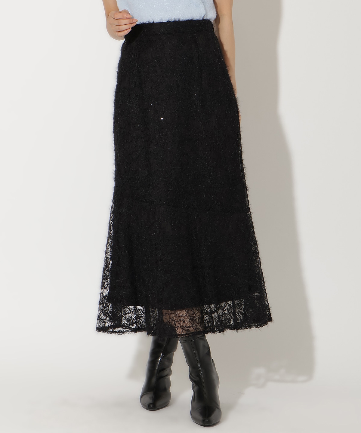 へアリーレースマーメイドスカート