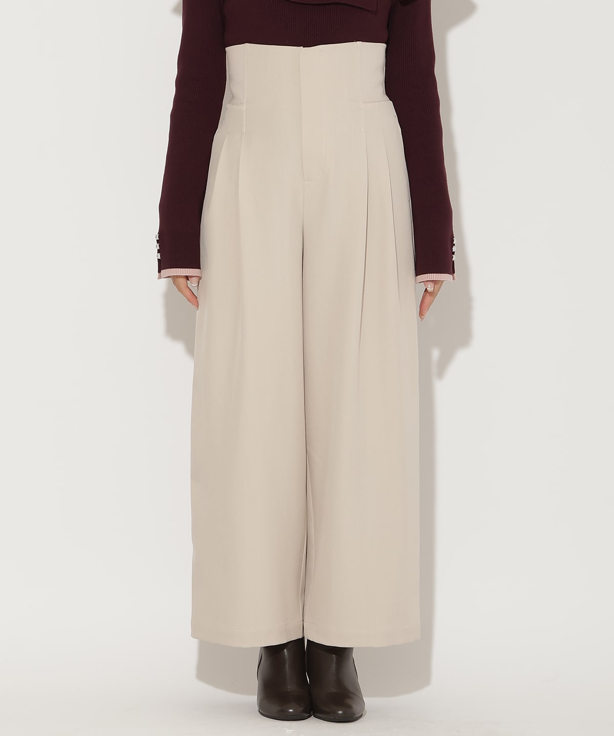 ウエストリブワイドパンツ