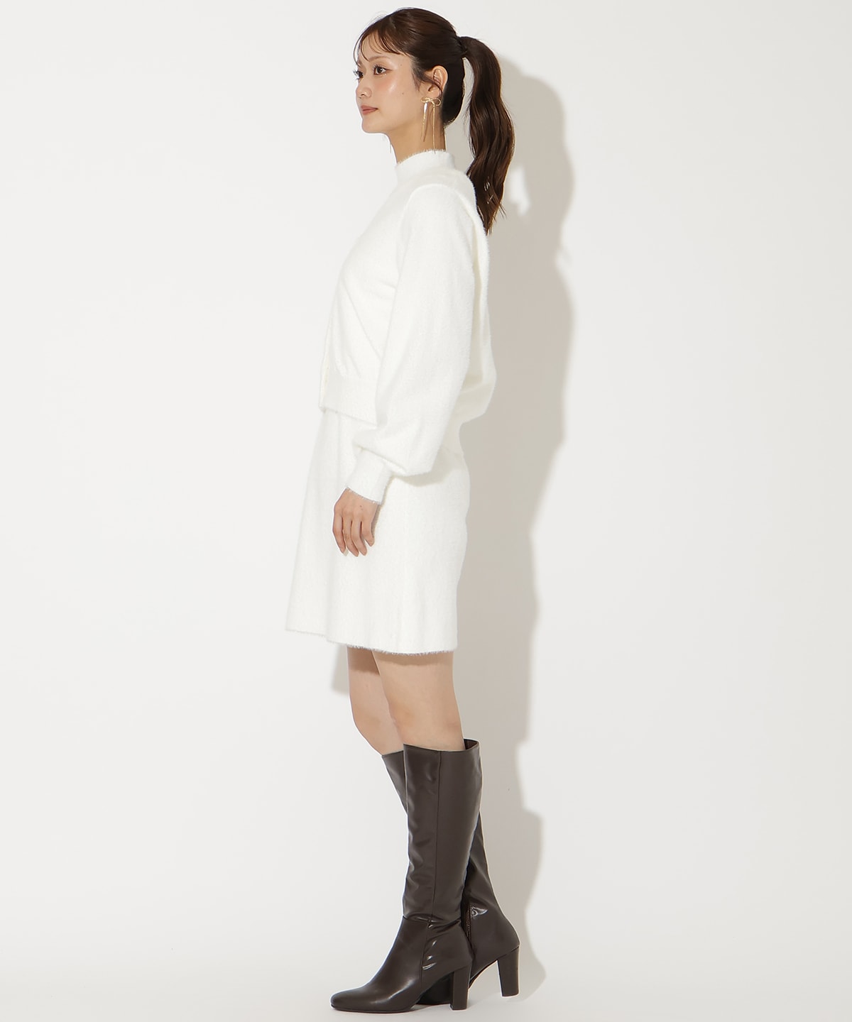 ラメフェザーニットアンサンブル