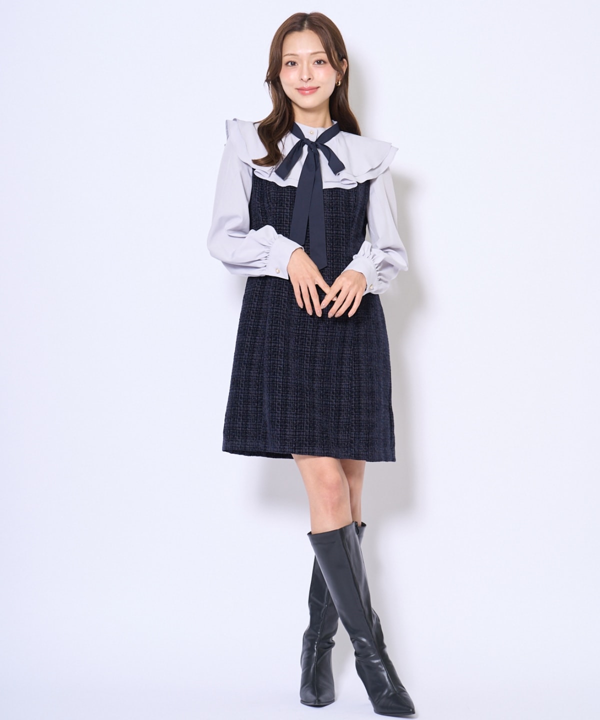 ボウタイミニワンピース