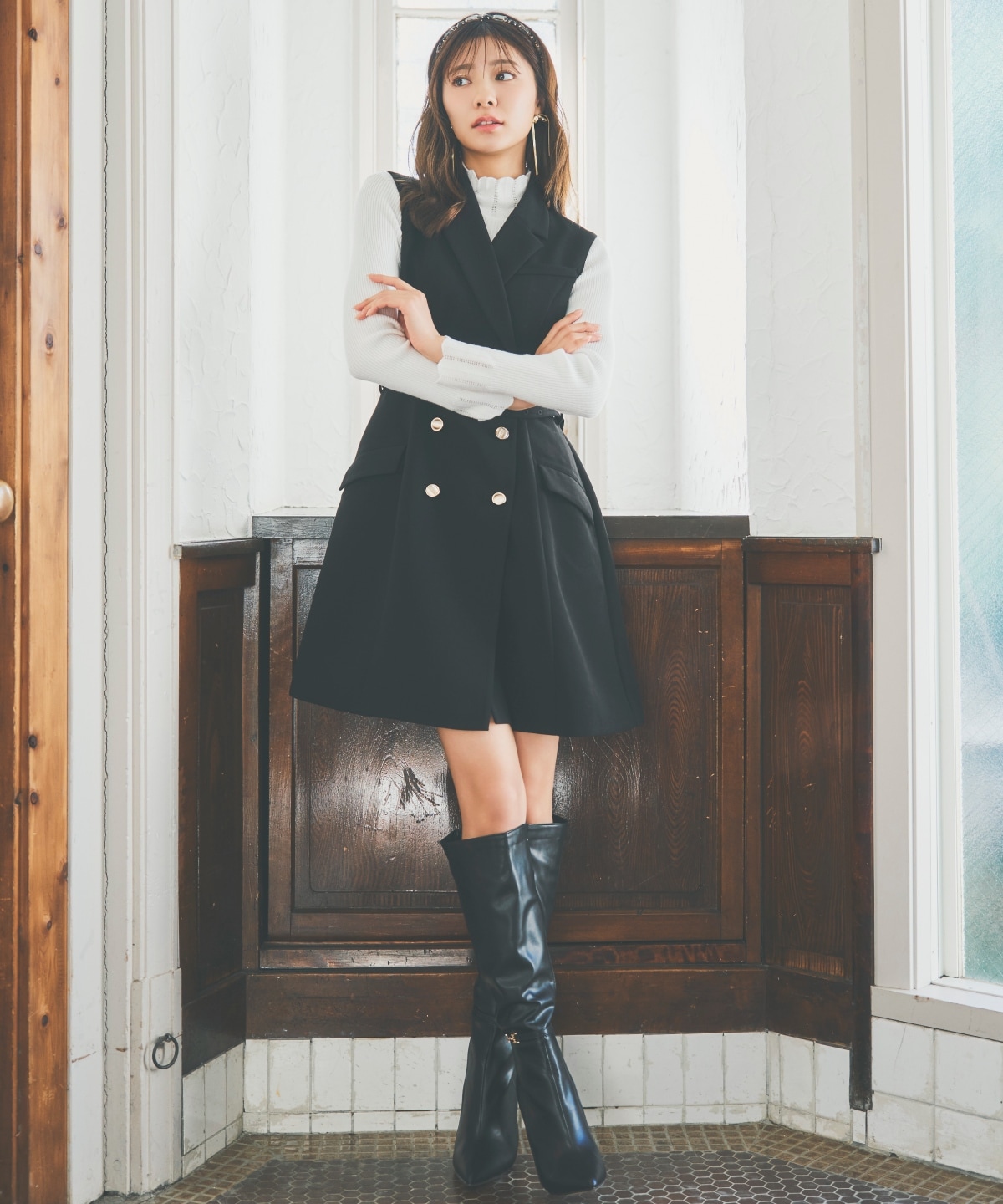 2WAYテーラードジレミニワンピース