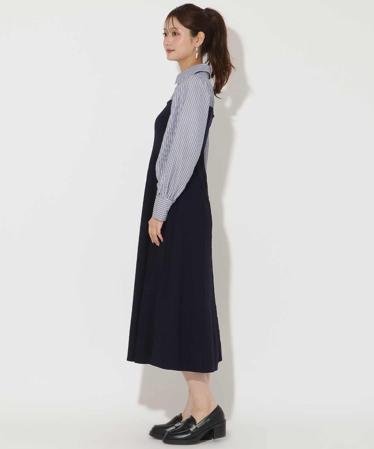 ニットビスチェ風スキッパーワンピース