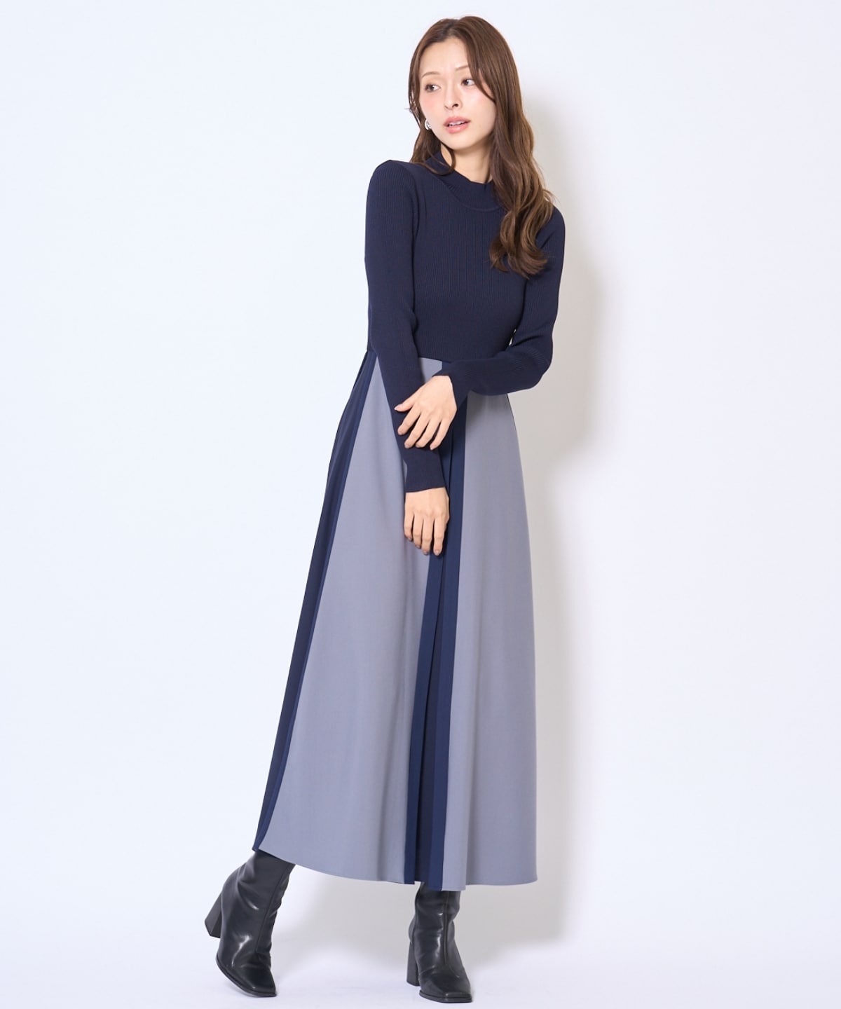 配色ドッキングワンピース