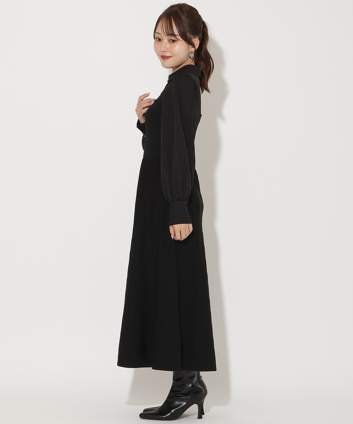 ニットビスチェ風スキッパーワンピース