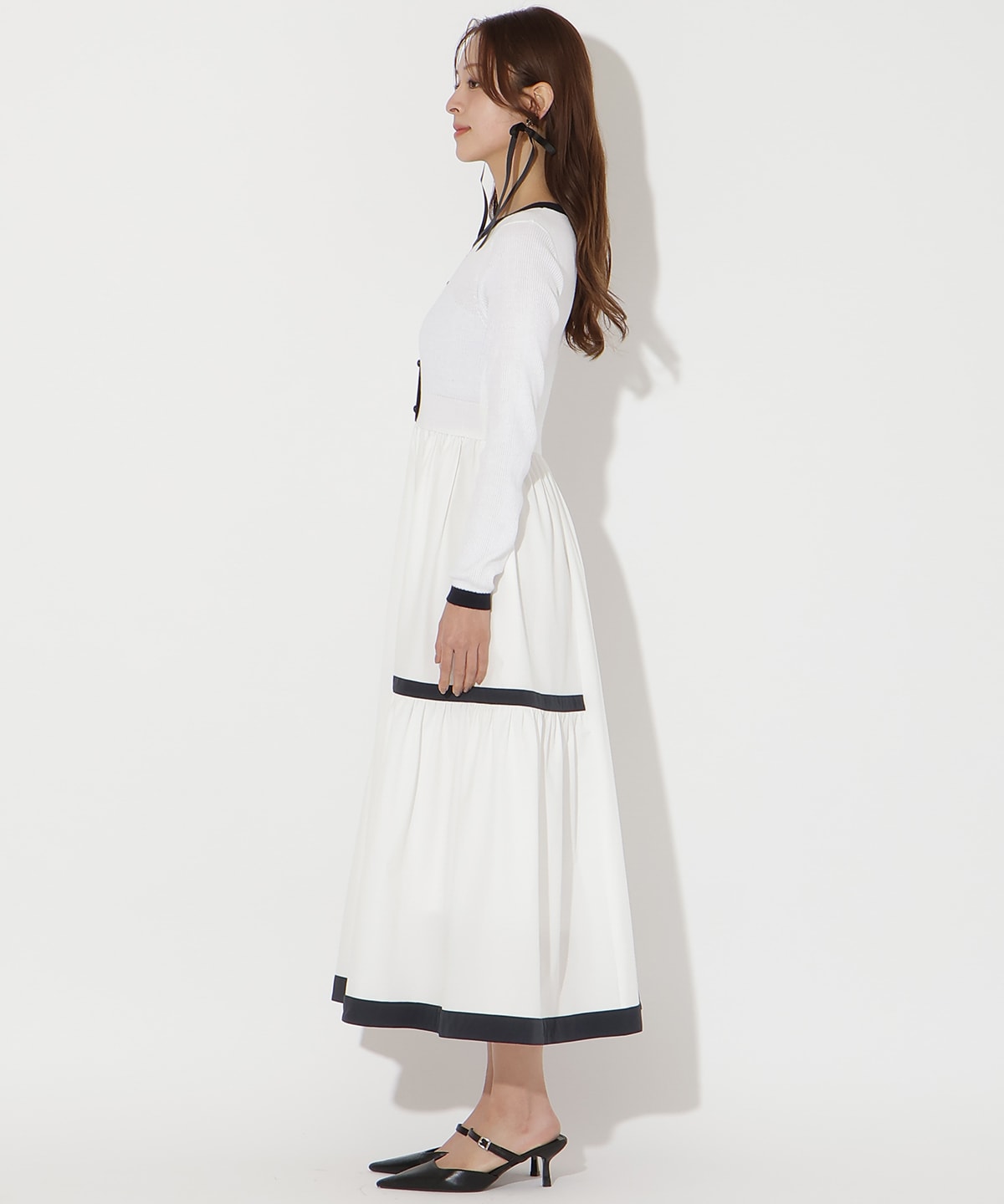 【先行予約受付中】ラメ入り配色ドッキングワンピース