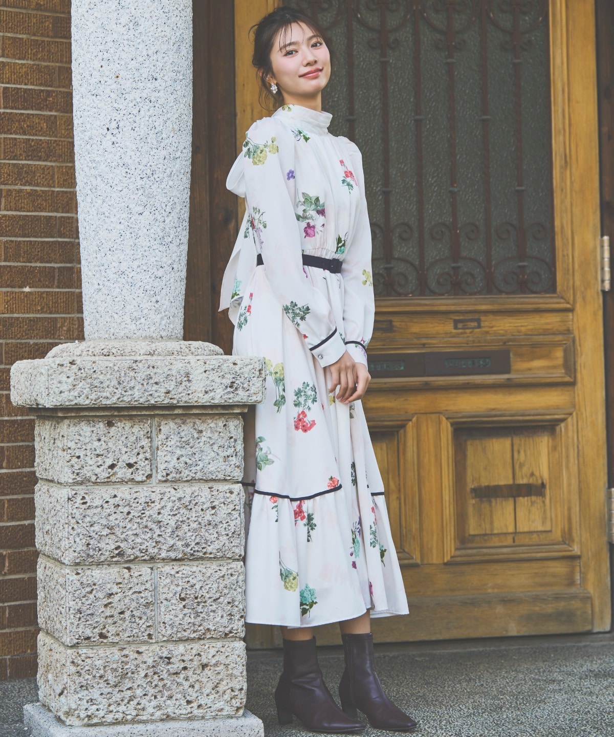 クラシックフラワーワンピース