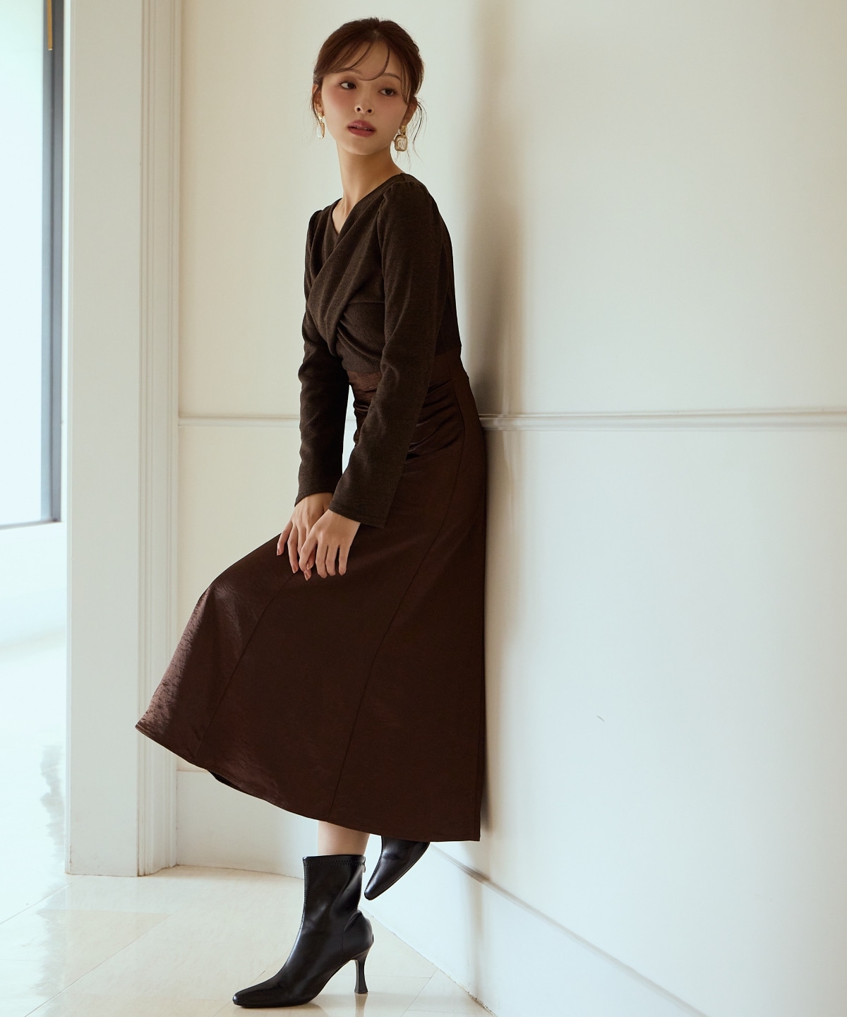 サテンドッキングワンピース