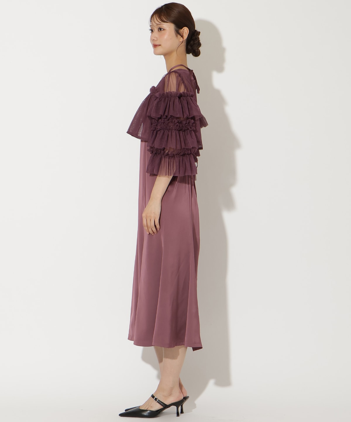 ティアードスリーブレイヤードドレス