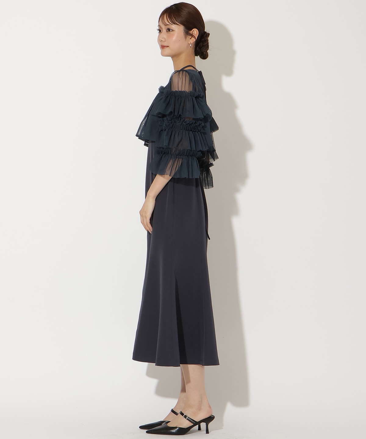 ティアードスリーブレイヤードドレス