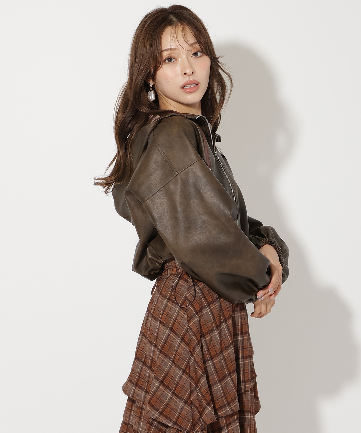 フェイクレザーブルゾン