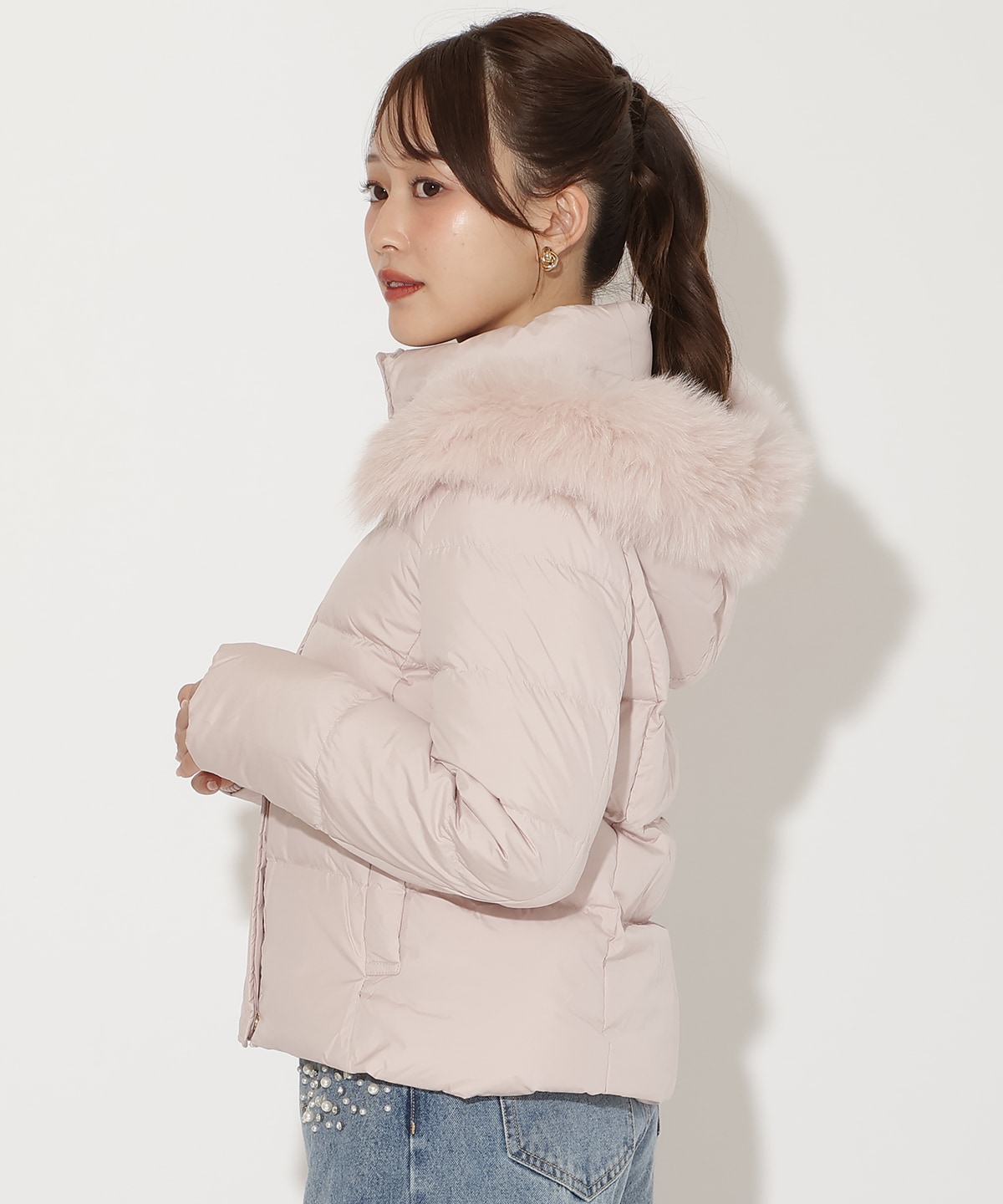 FOXファー付きショートダウン