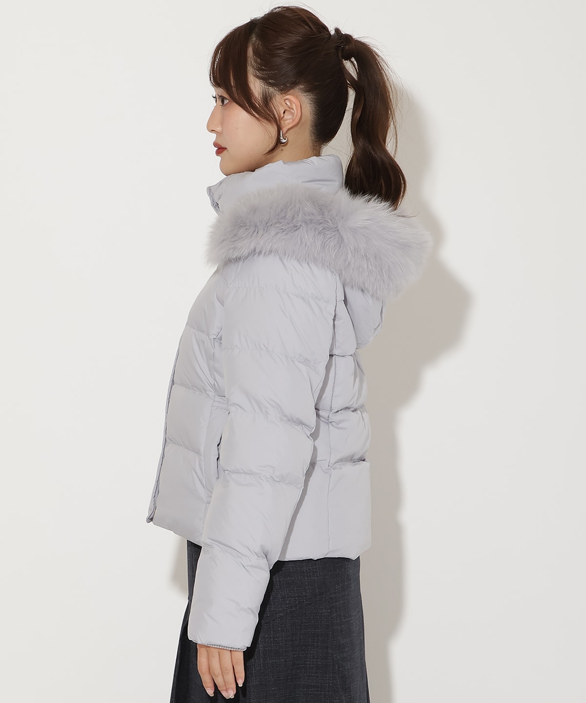 FOXファー付きショートダウン