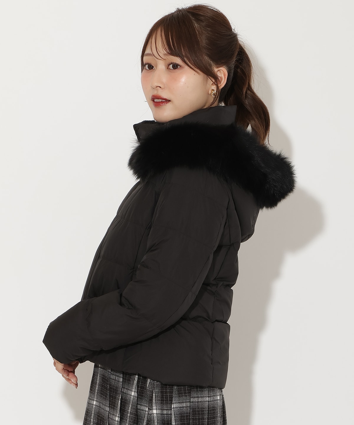 FOXファー付きショートダウン