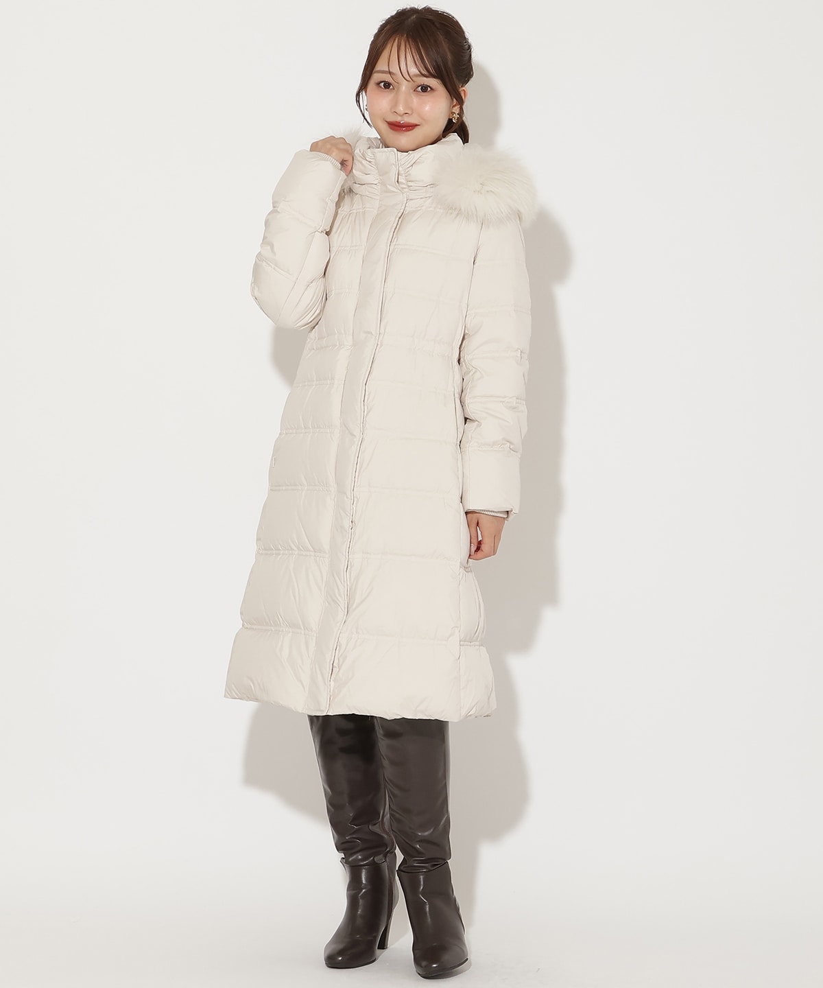 FOXファー付きミドルロングダウン