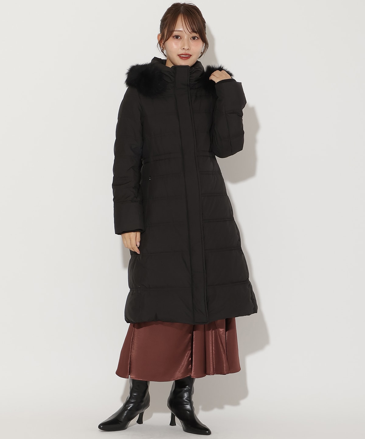 FOXファー付きミドルロングダウン