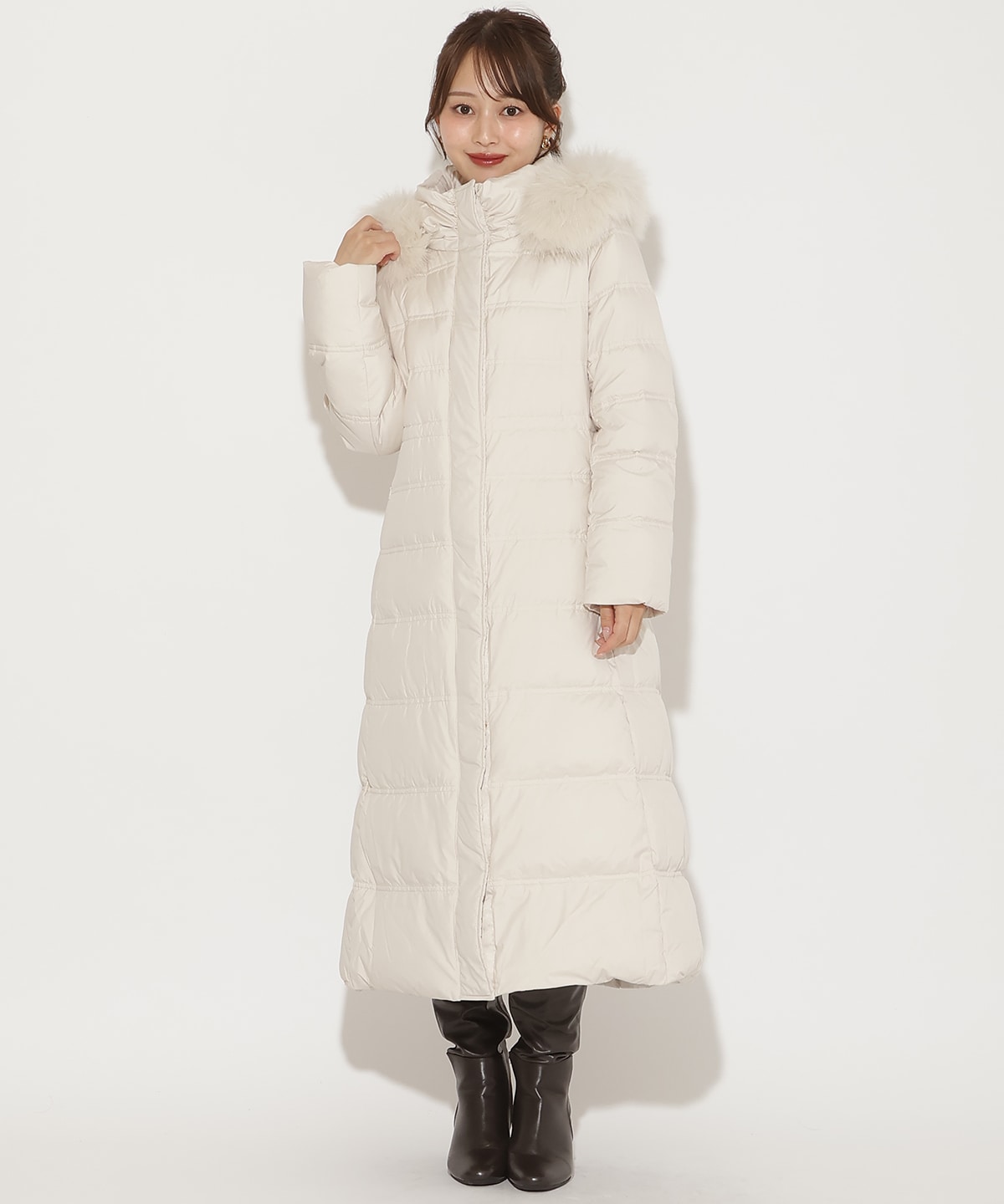 FOXファー付きスーパーロングダウン