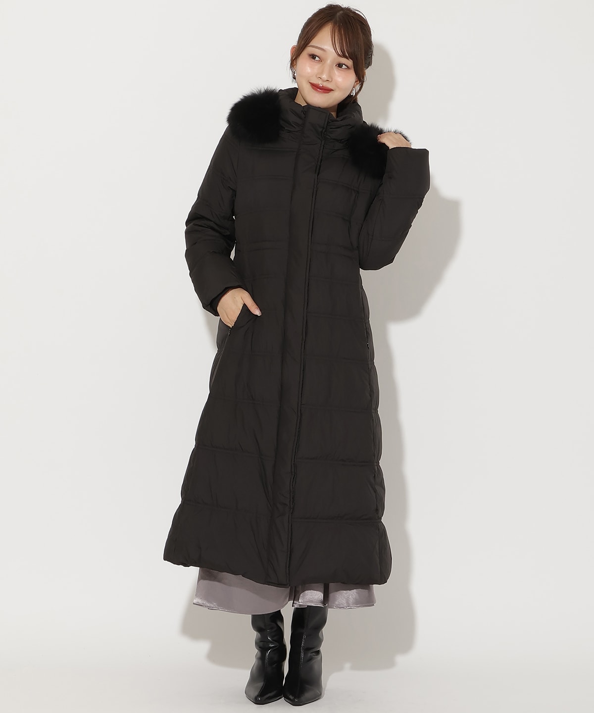 FOXファー付きスーパーロングダウン