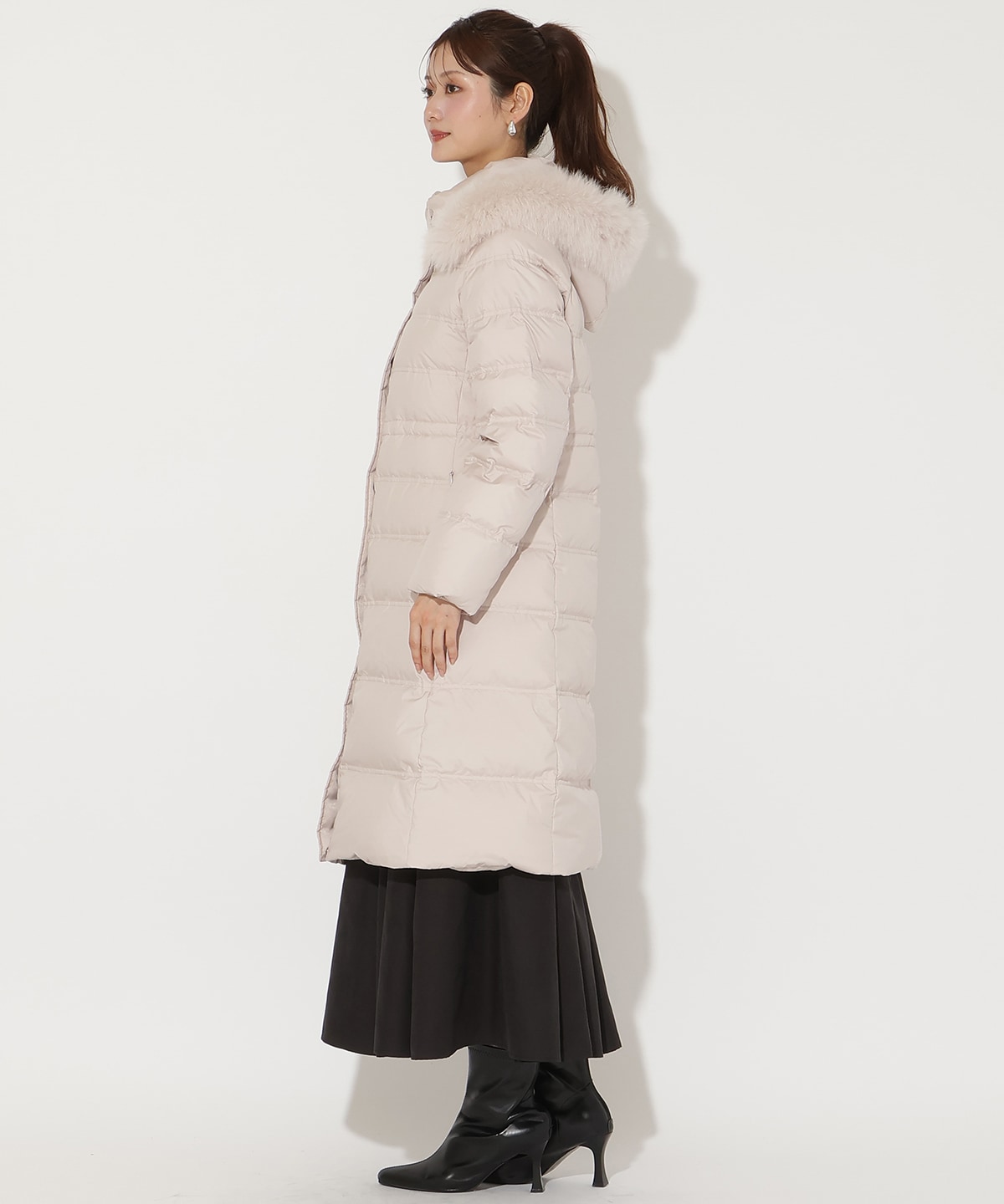 FOXファー付きプレミアムミドルロングダウン