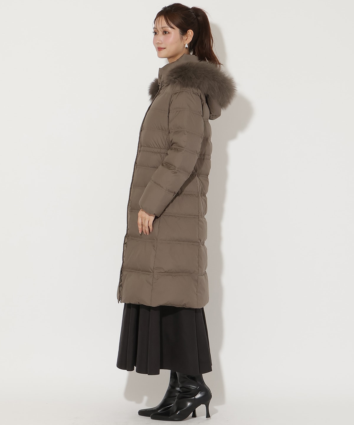 FOXファー付きプレミアムミドルロングダウン