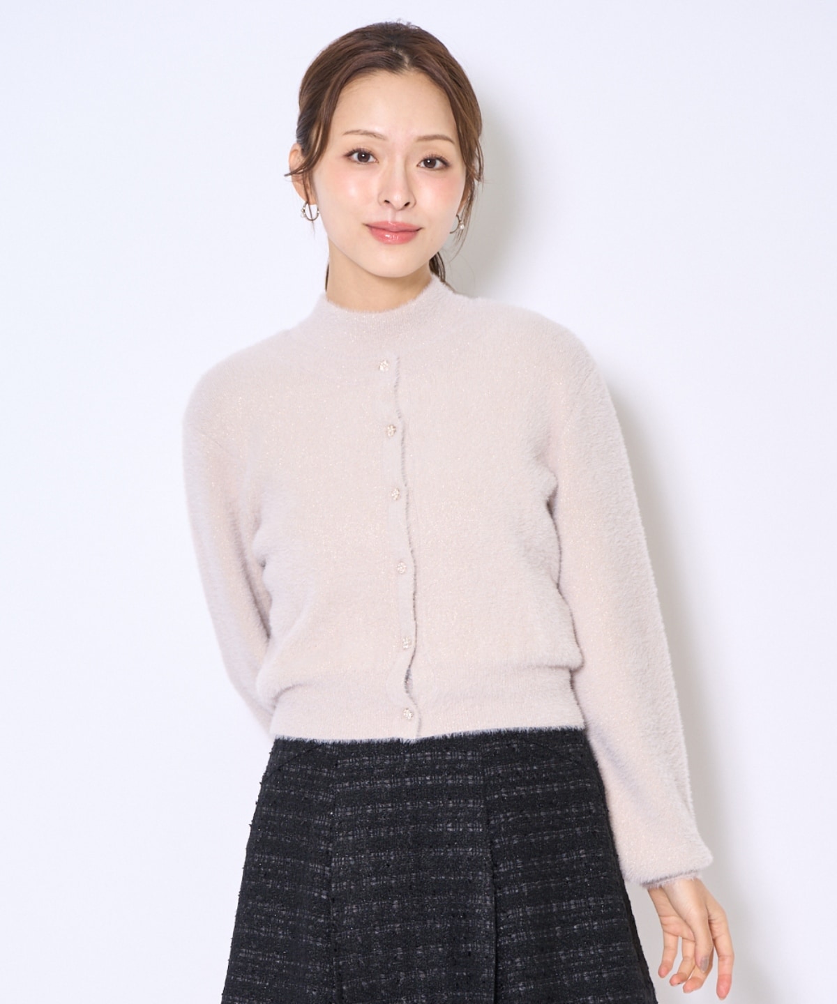 ラメフェザーニットアンサンブル