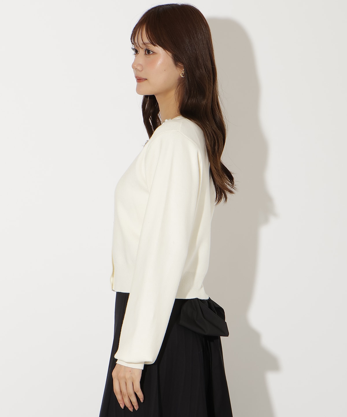 ビジュー×パールニットカーディガン