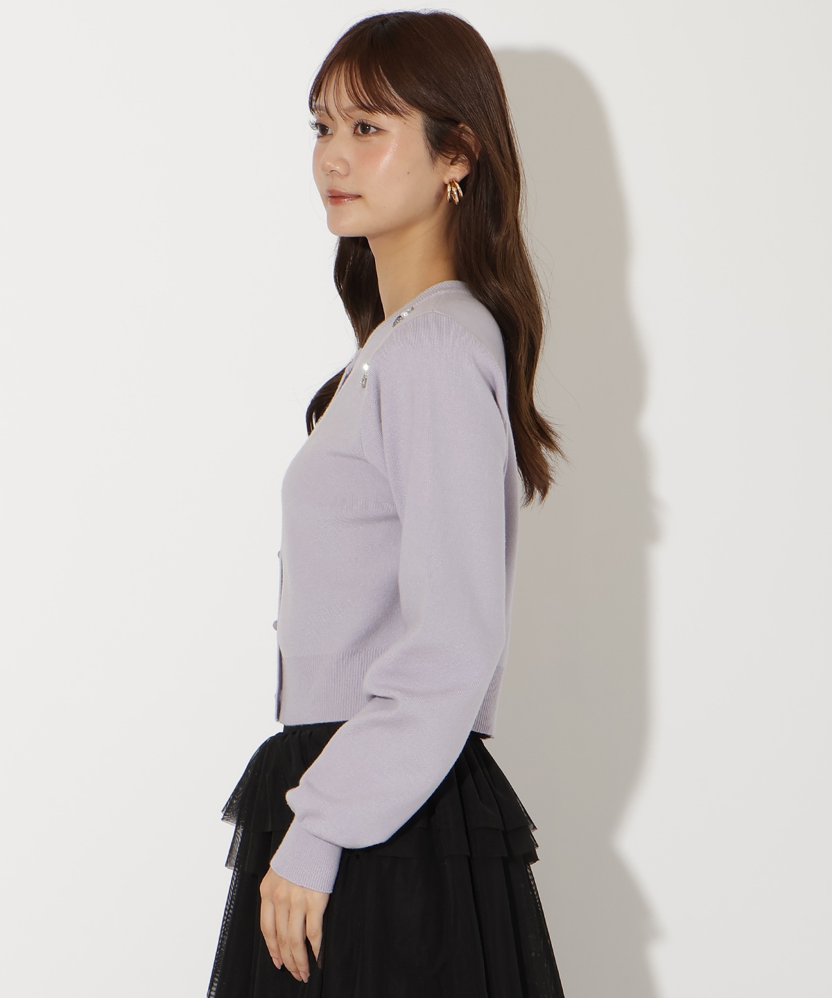 ビジュー×パールニットカーディガン