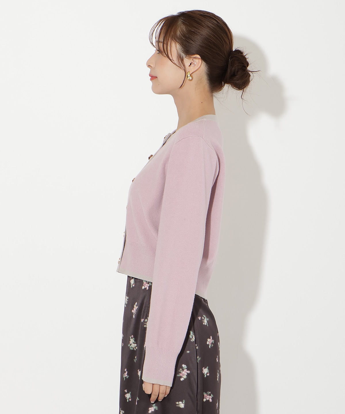 配色カーディガン