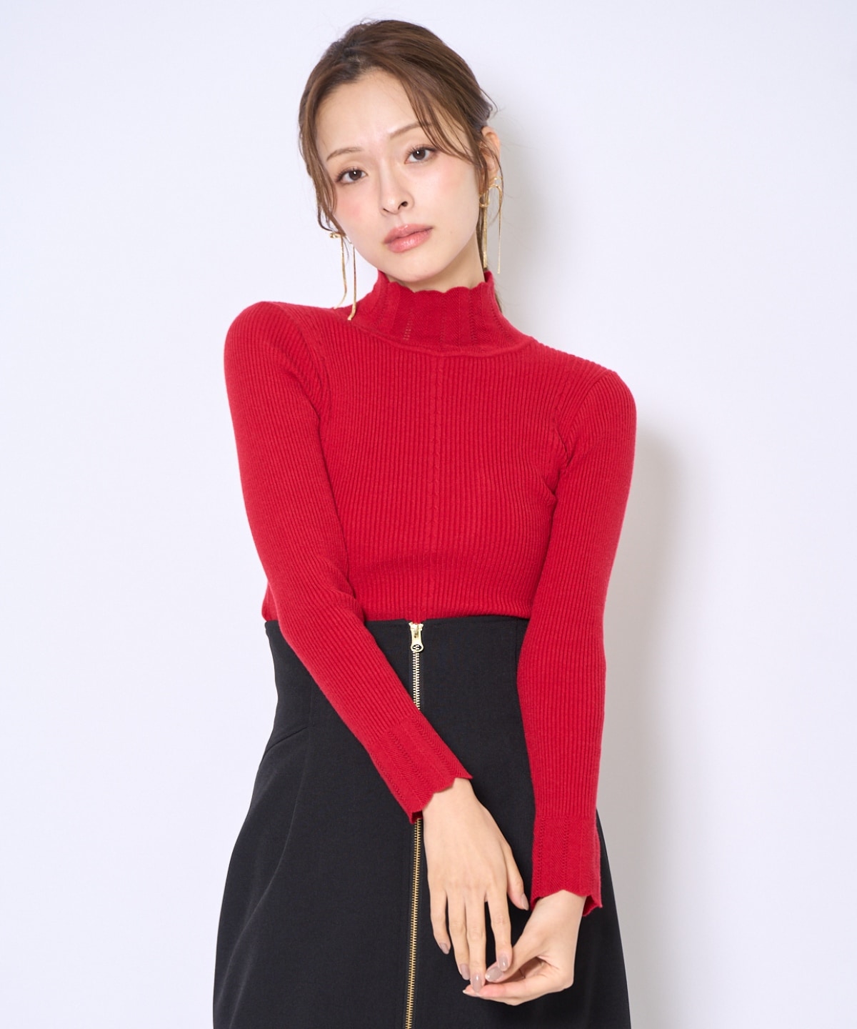 スカラハイネックニットプルオーバー