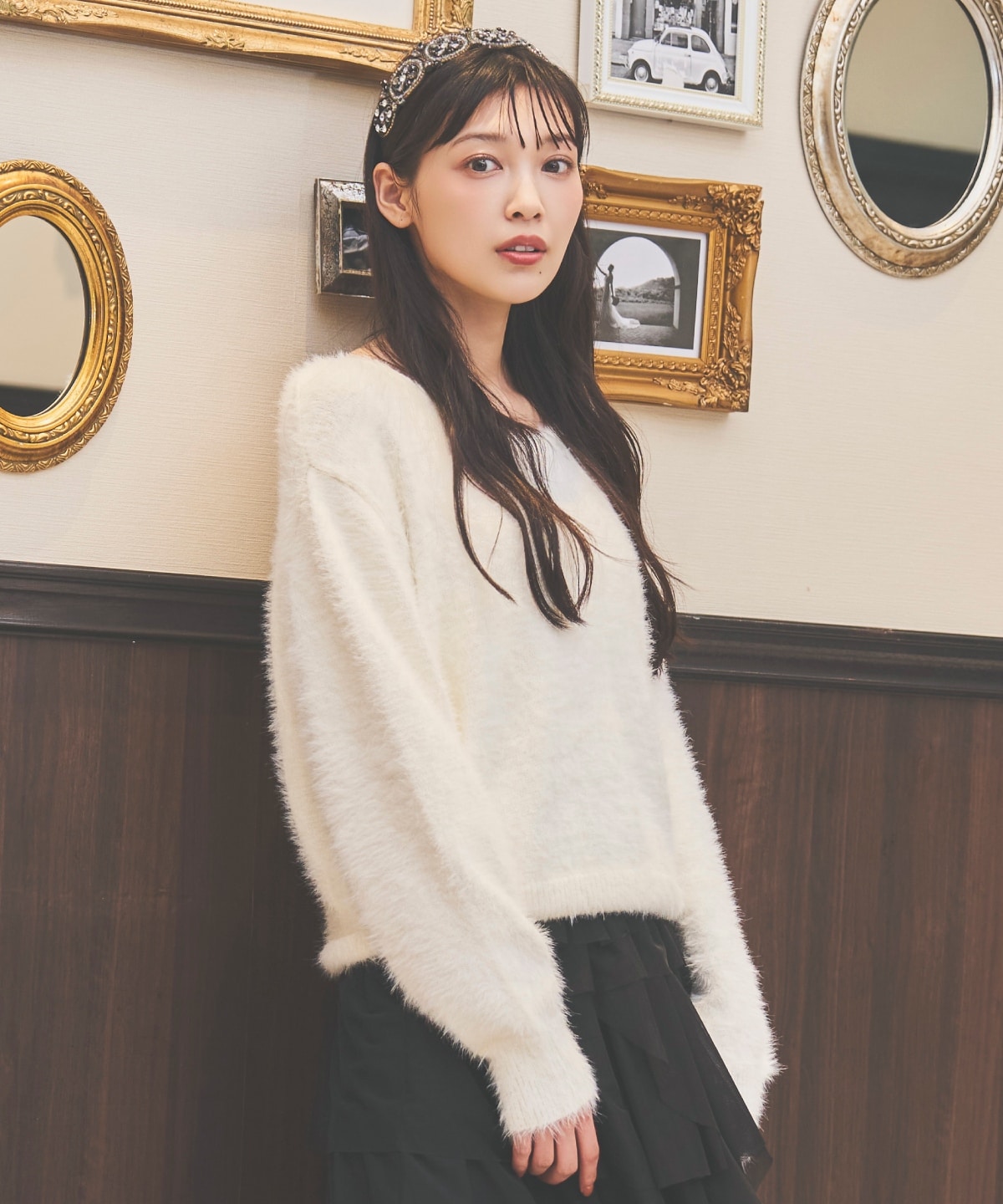 前後２WAYシャギーニットプルオーバー