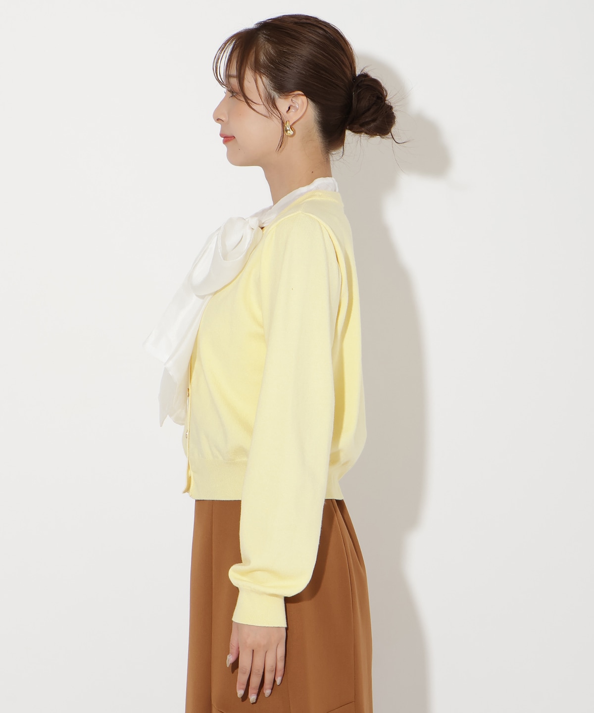 【先行予約受付中】異素材リボンニットカーディガン