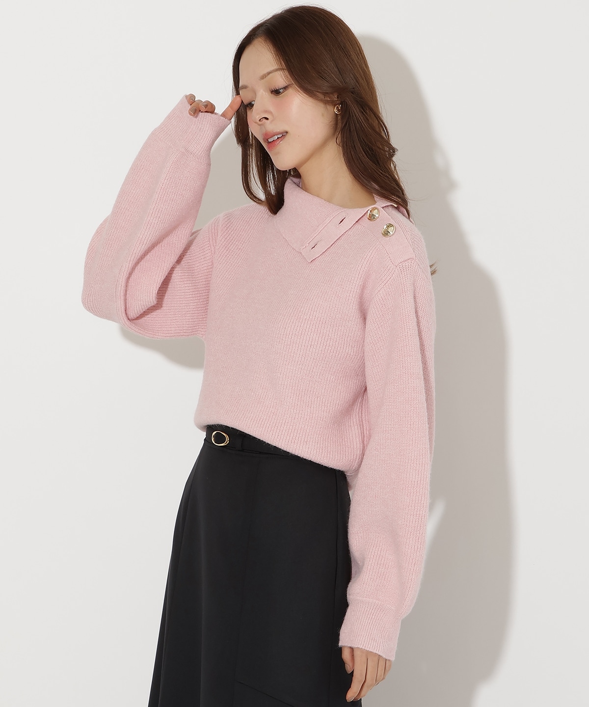 ショルダーボタンマルチウェイニットプルオーバー