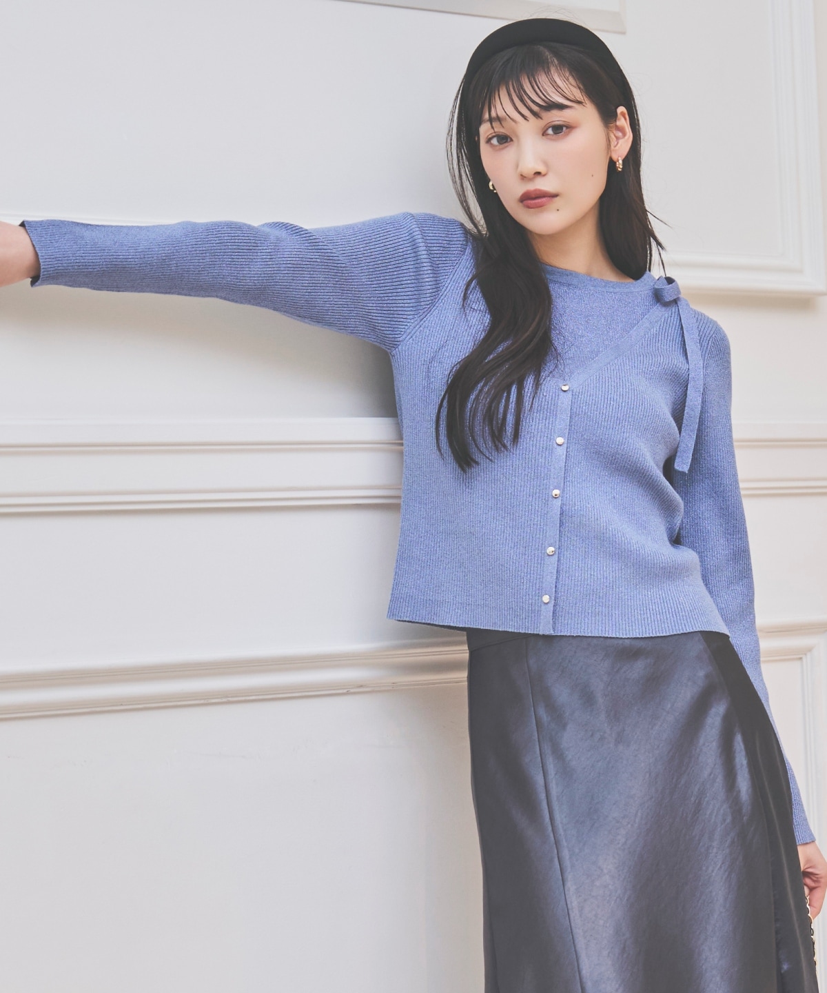 ホルタードッキングカーディガン風プルオーバー