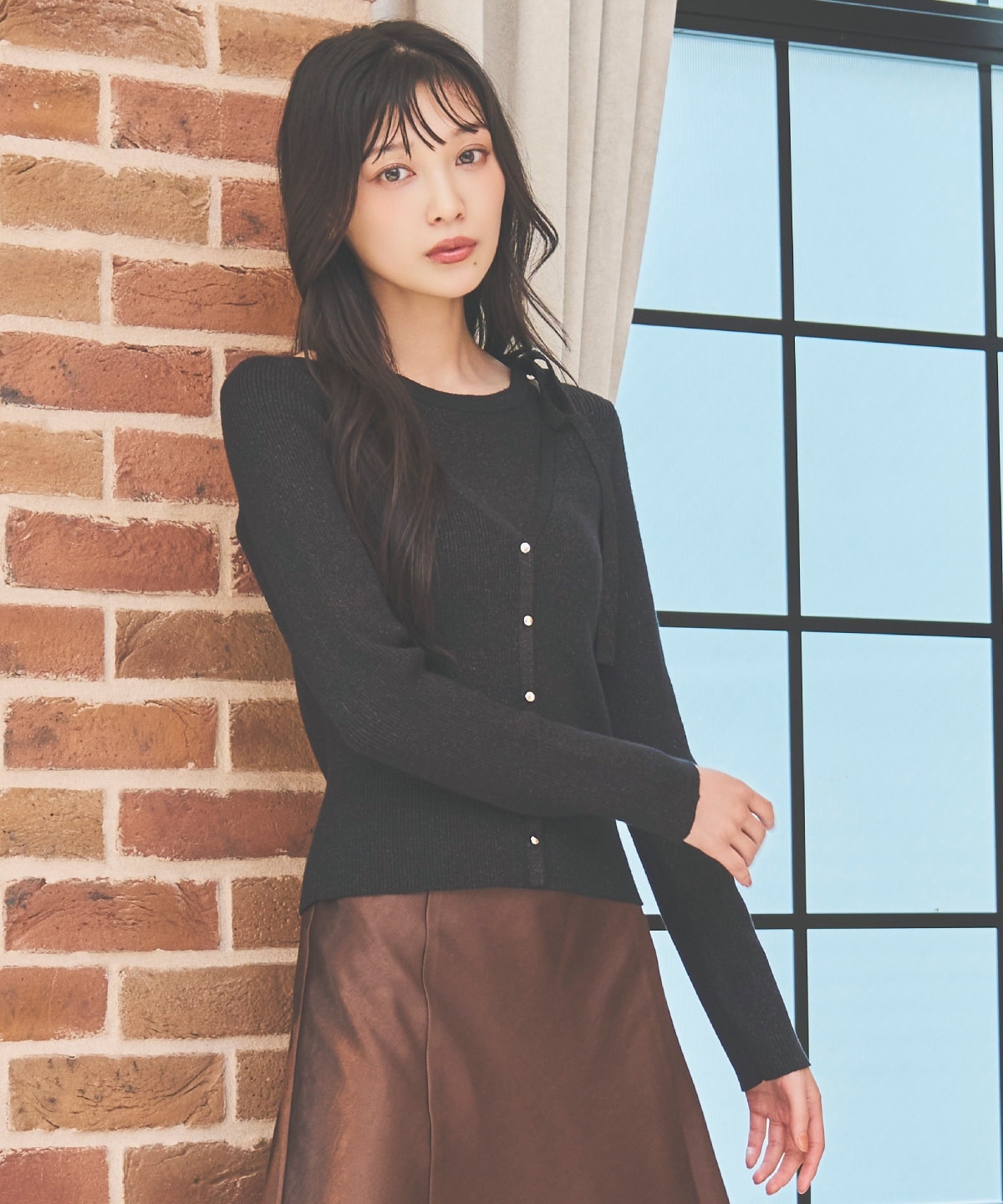 ホルタードッキングカーディガン風プルオーバー