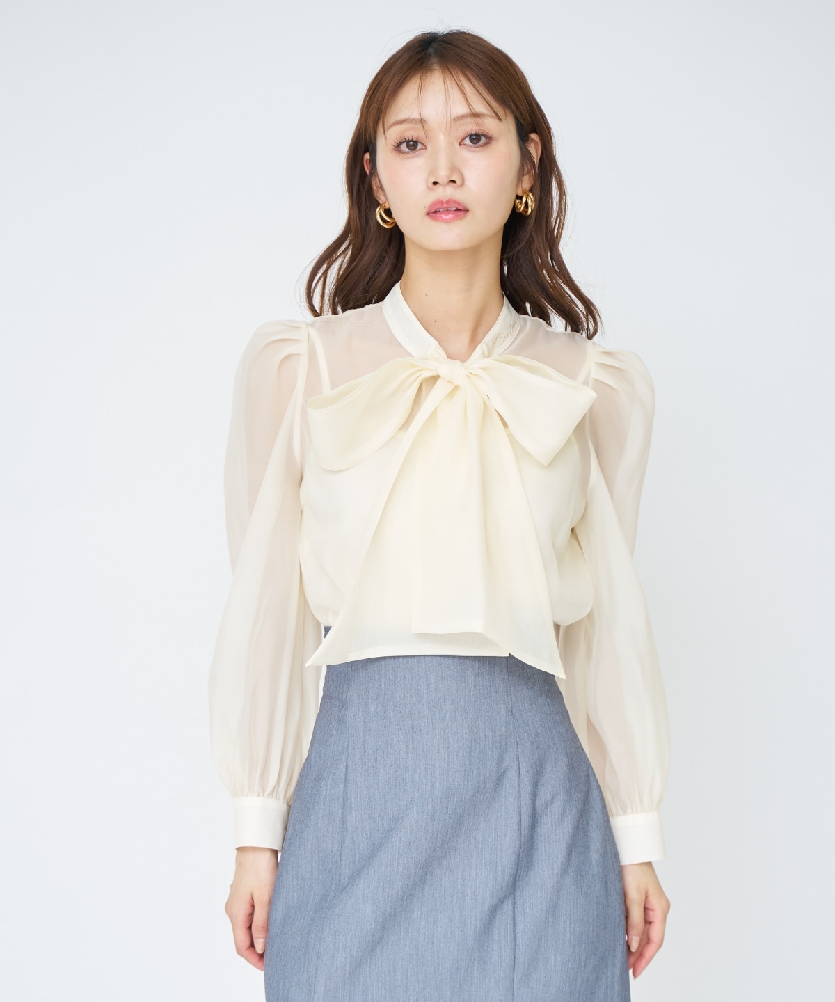 【先行予約受付中】シアーボウタイブラウス