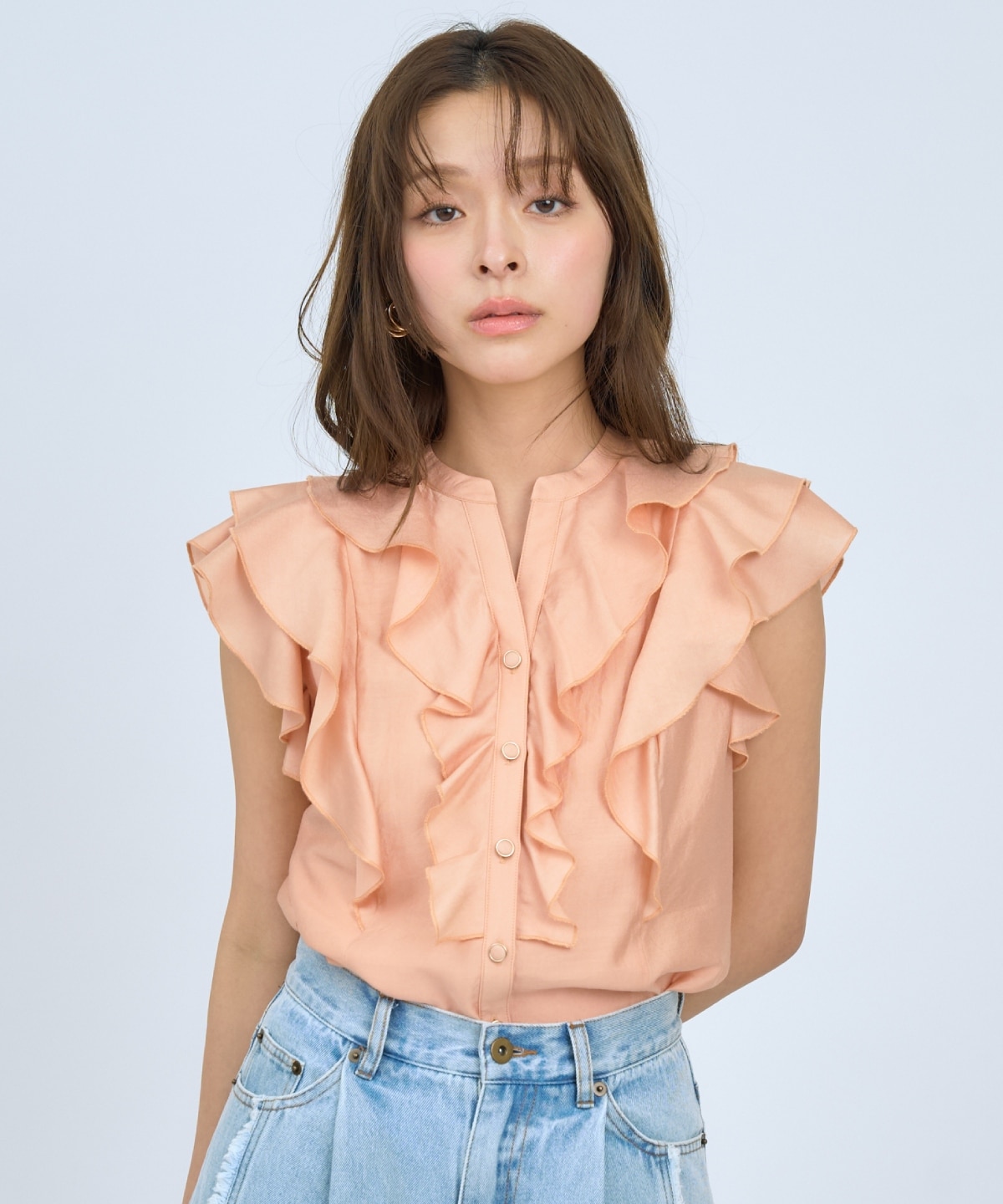 【先行予約受付中】フレンチスリーブラッフルブラウス